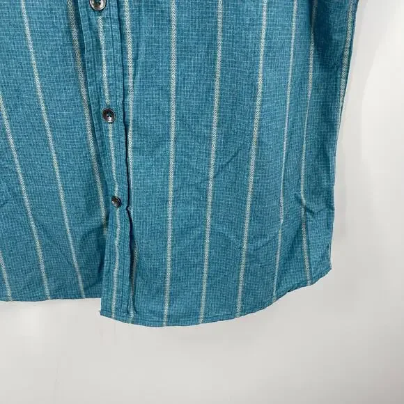 ROYAL ROBBINS Shirt Size Medium Button Down NWT Vista Travel Vacation S/S Blue - Picture 13 of 15